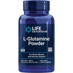 Life Extension L-Glutamine Powder front view supplement container