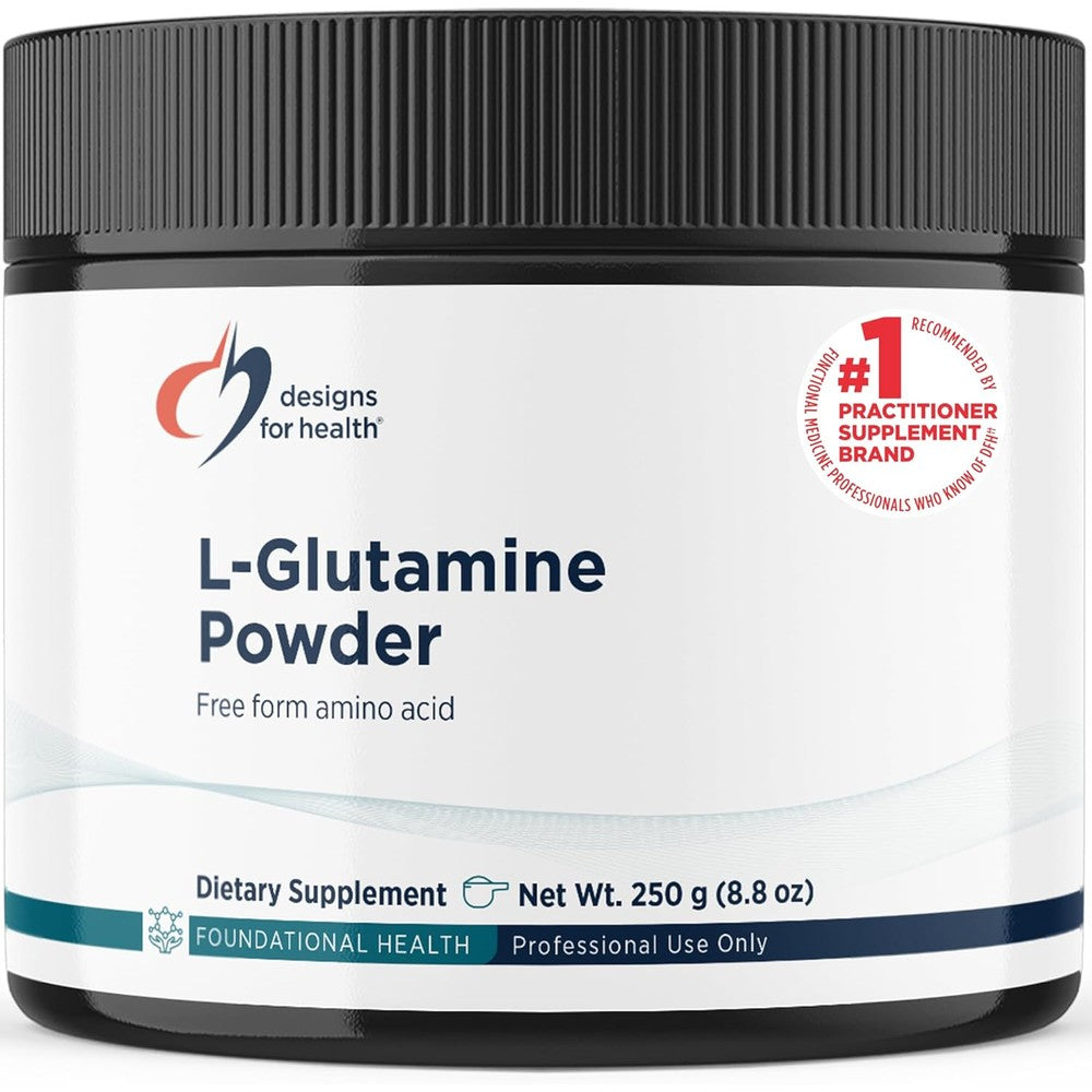 Designs for Health Vegetarian L-Glutamine Powder front packaging view