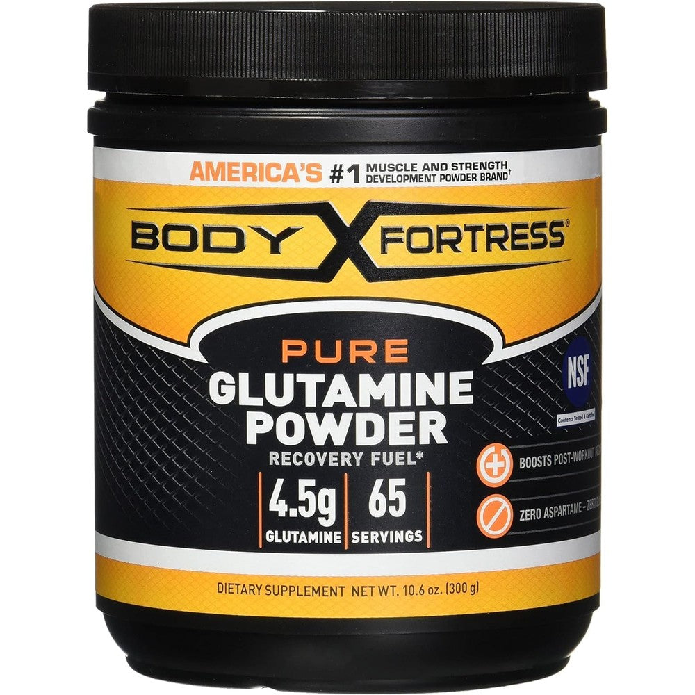 Body Fortress 100 Percent Pure Glutamine Powder 300g front view