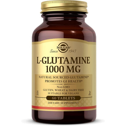 Solgar L-Glutamine 1000 mg 60 tablets for muscle and GI health