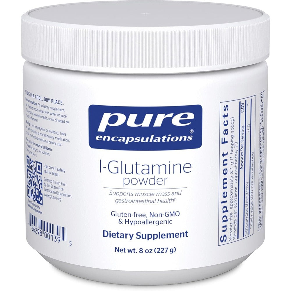 Pure Encapsulations L-Glutamine Powder 8 Ounces front label view