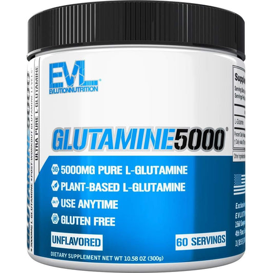 Evlution Nutrition Glutamine 5000 tub front view