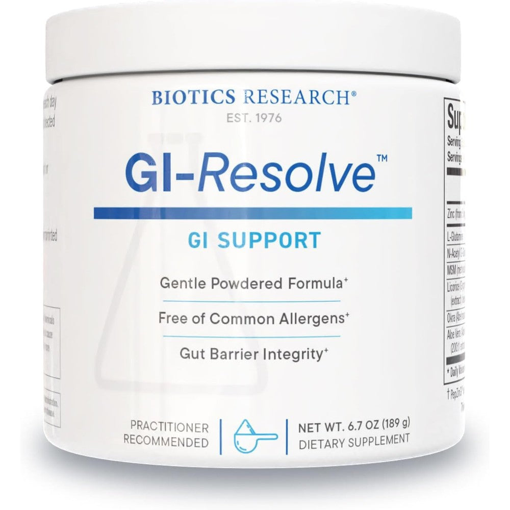 Biotics Research GI Resolve gut support powder front label view