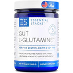 Essential Stacks Gut L-Glutamine Powder front view container packaging