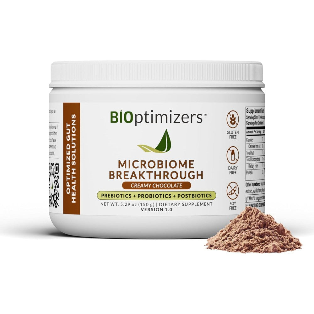 Bioptimizers Microbiome Breakthrough Gut Support Powder Front View