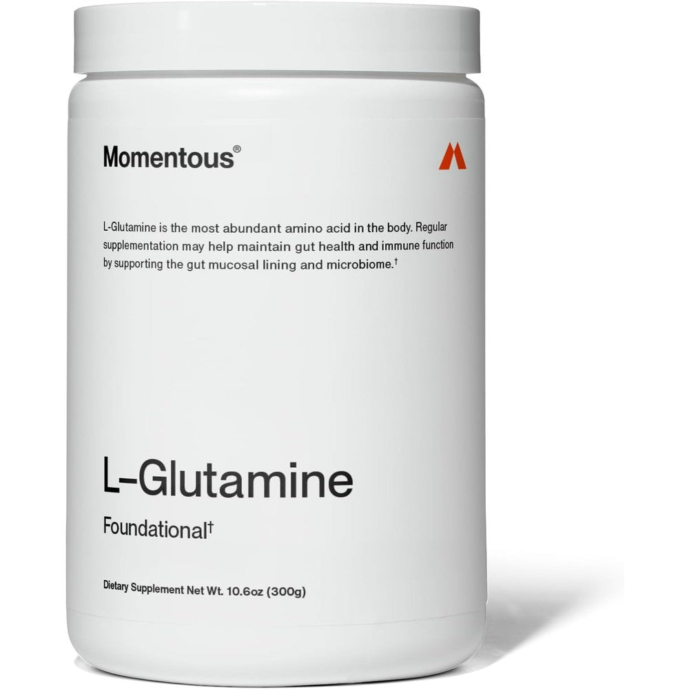 Momentous L Glutamine Powder tub with NSF Certified for Sport seal