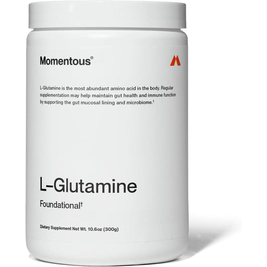 Momentous L Glutamine Powder tub with NSF Certified for Sport seal