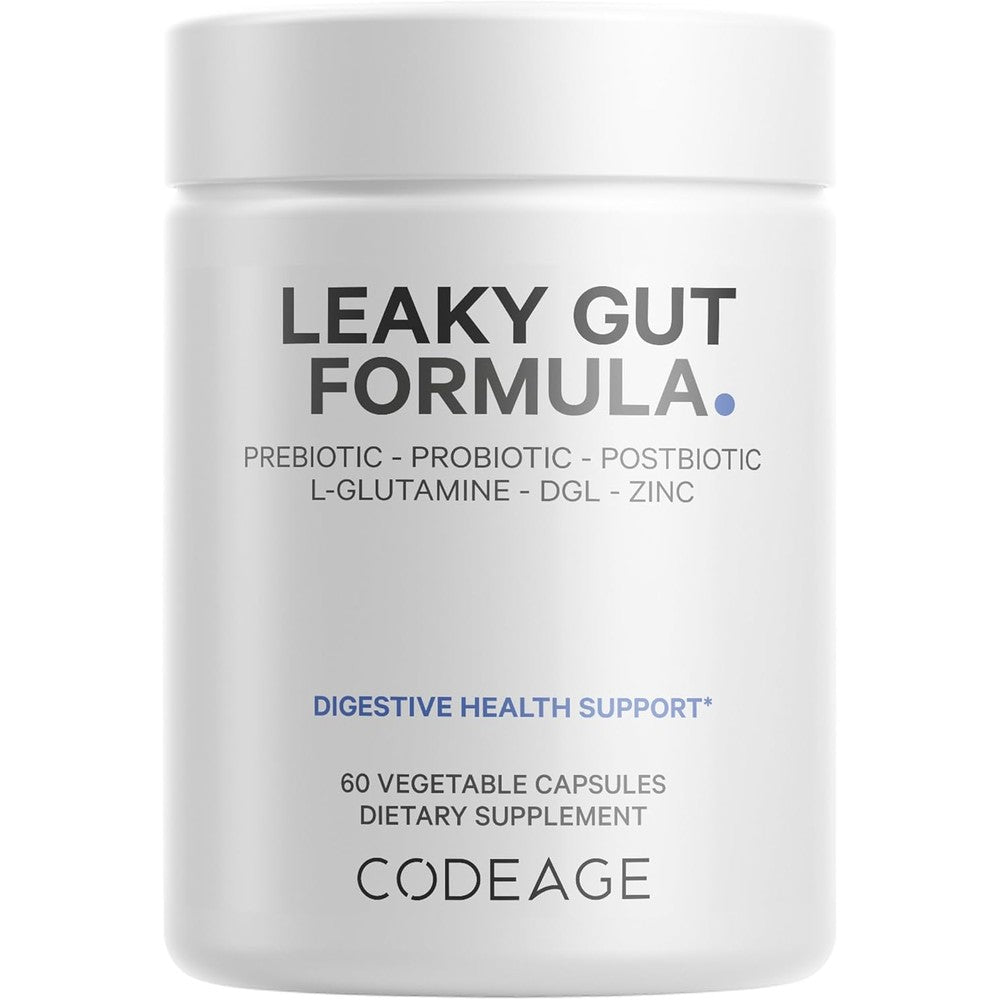 Codeage Leaky Gut Supplement bottle with L Glutamine and Probiotics