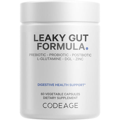 Codeage Leaky Gut Supplement bottle with L Glutamine and Probiotics