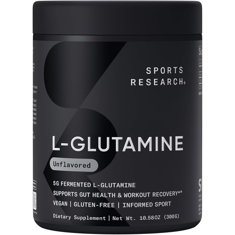 Sports Research L-Glutamine powder container front view