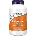 Now Foods L-Lysine 500mg tablets front view bottle packaging