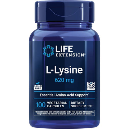 Life Extension L-Lysine 620mg bottle front view