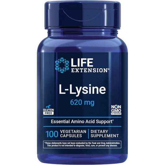 Life Extension L-Lysine 620mg bottle front view