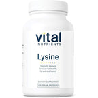 Vital Nutrients Lysine 500mg 100 Vegetarian Capsules front view bottle