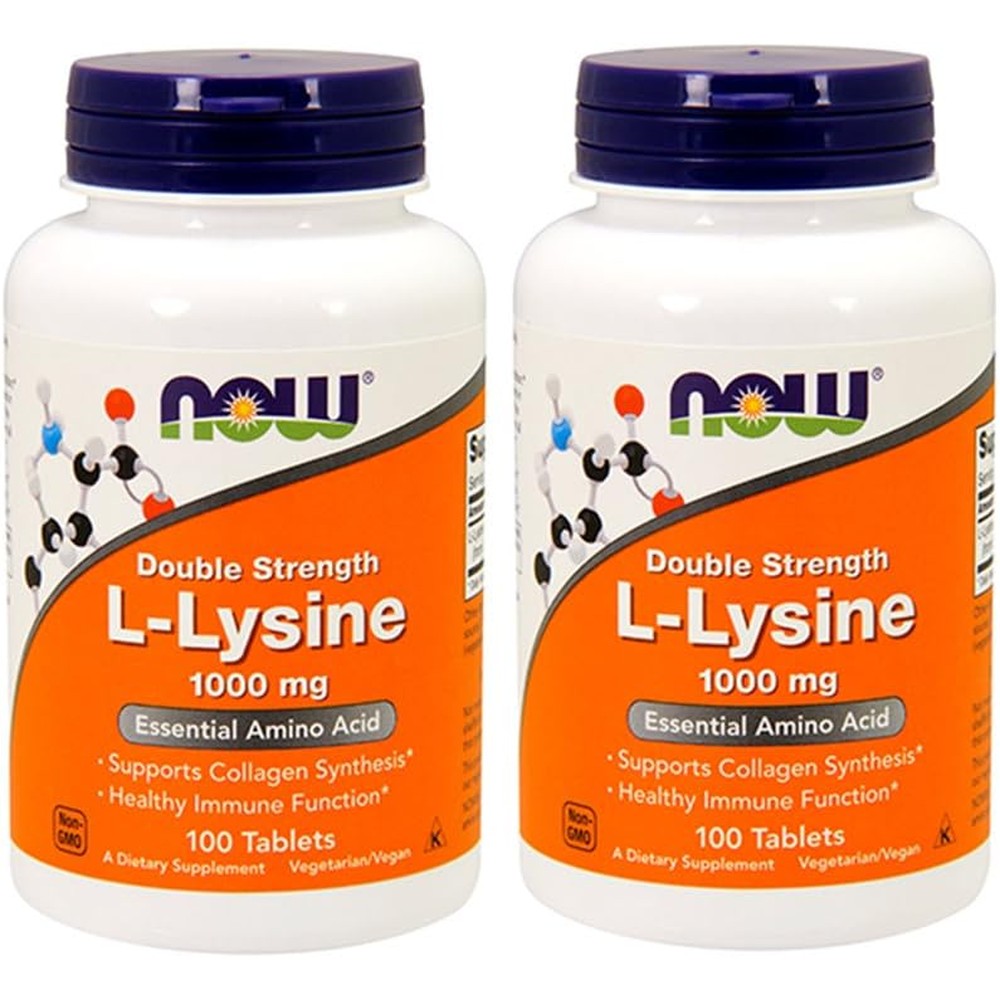 Now Foods L-Lysine 1000mg double strength front view