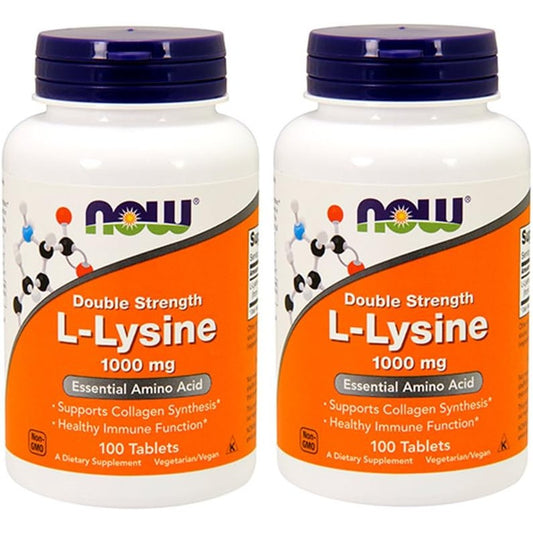 Now Foods L-Lysine 1000mg double strength front view