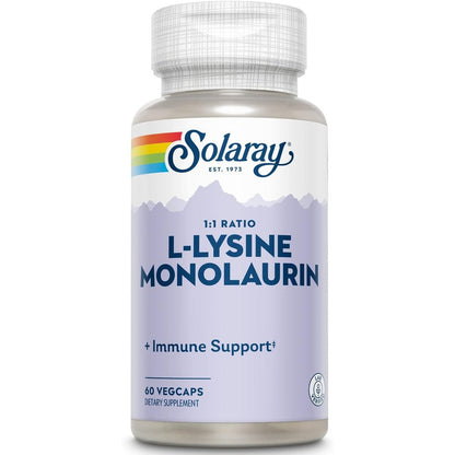 Solaray L-Lysine Monolaurin 60 VegCaps front view