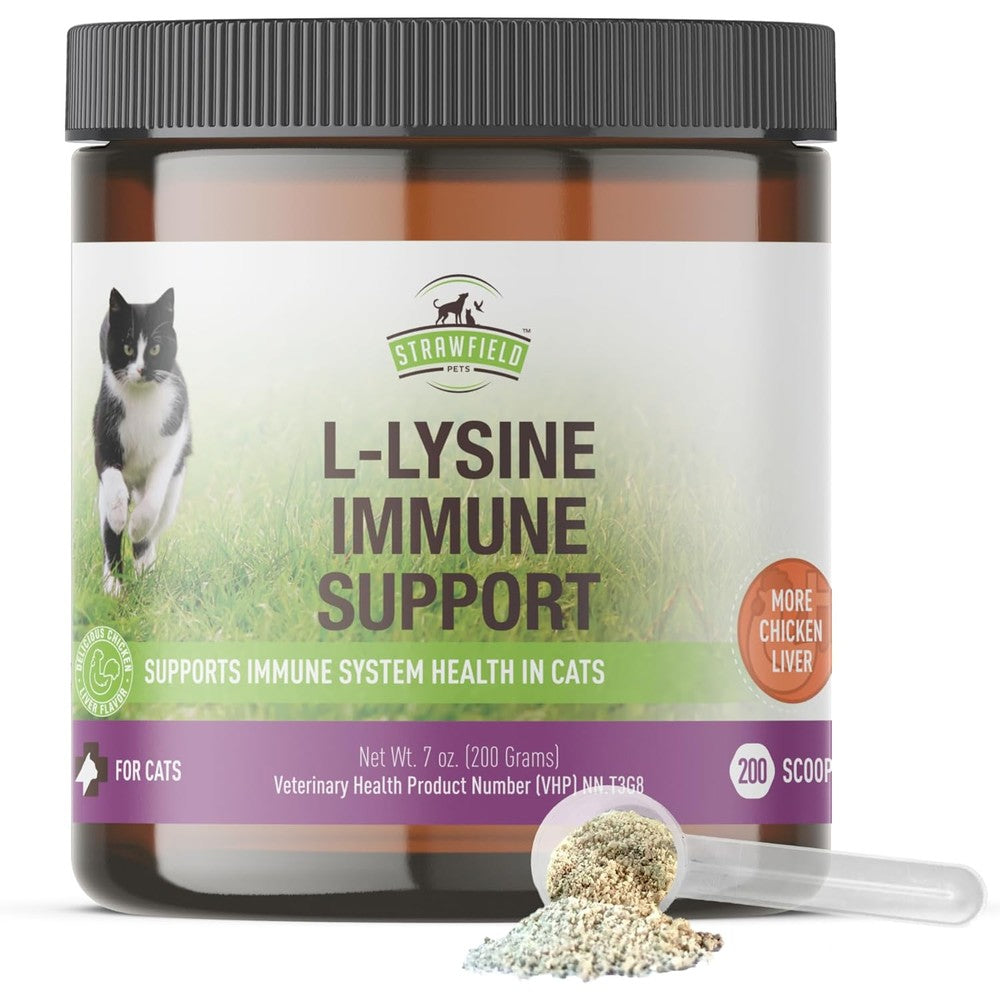 Strawfield Pets L-Lysine Immune Support Granules front packaging view