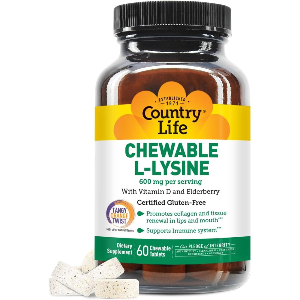 Country Life Chewable L-Lysine bottle front view
