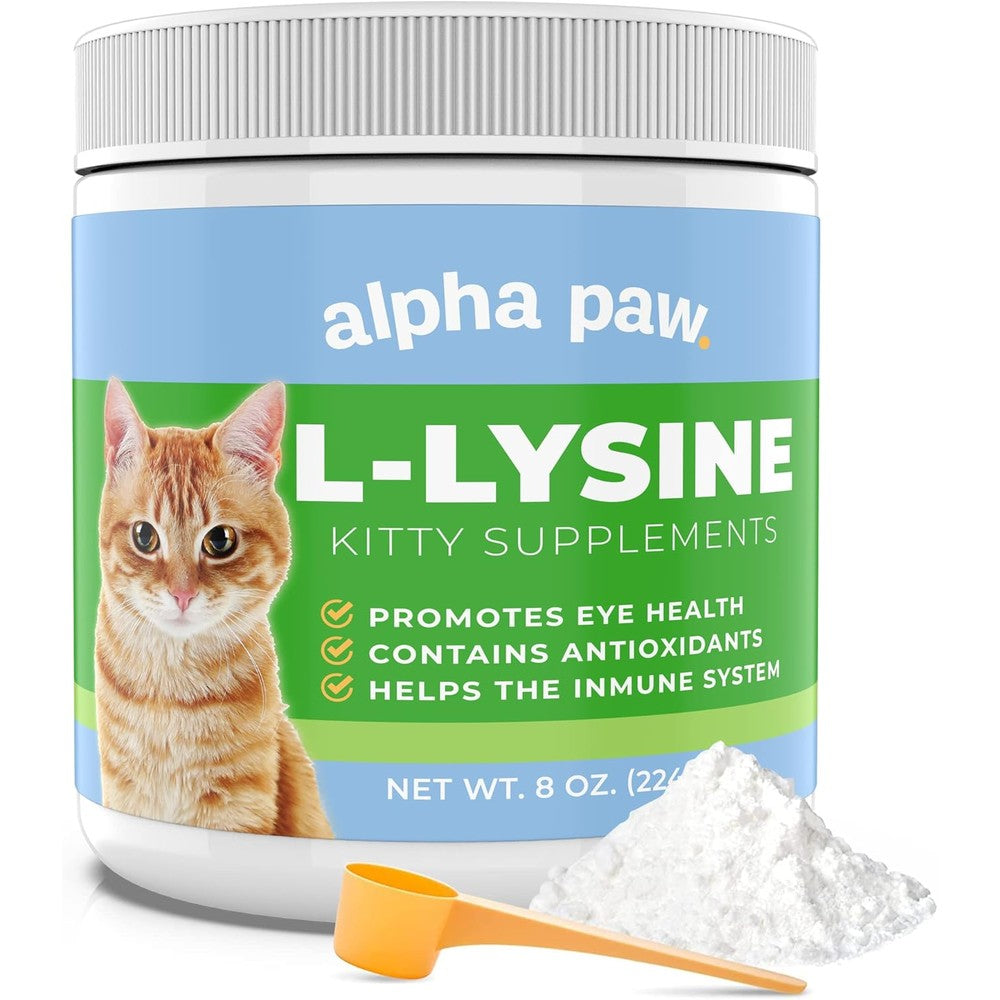 Alpha Paw Human Grade Cat Lysine Supplement front view jar