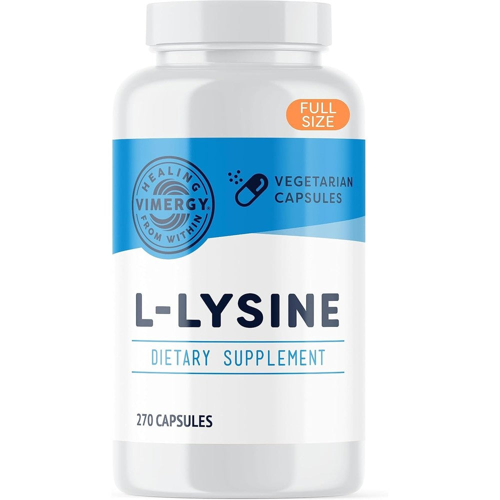 Vimergy L-Lysine 500mg capsules bottle front view