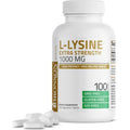 Bronson L Lysine Extra Strength 1000mg tablets bottle front view dietary supplement