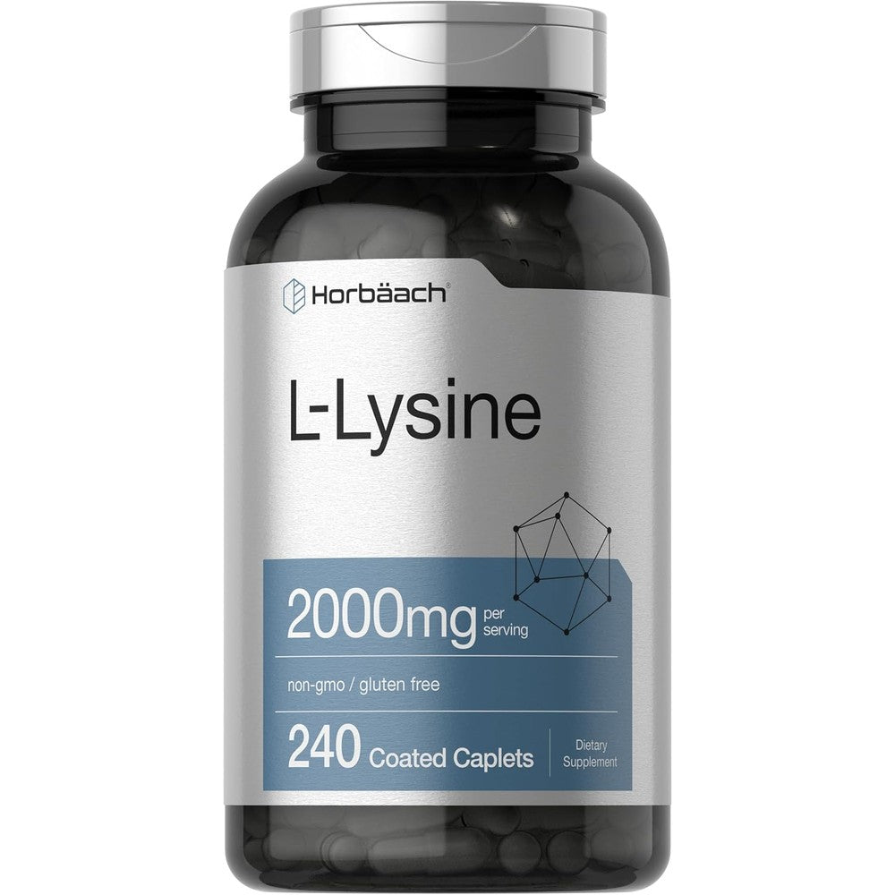 Horbäach L Lysine 2000mg 240 vegetarian caplets for immune system support