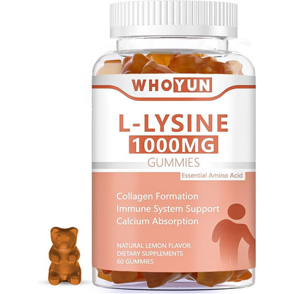Whoyun L-Lysine 1000mg Gummies bottle front view for immune support