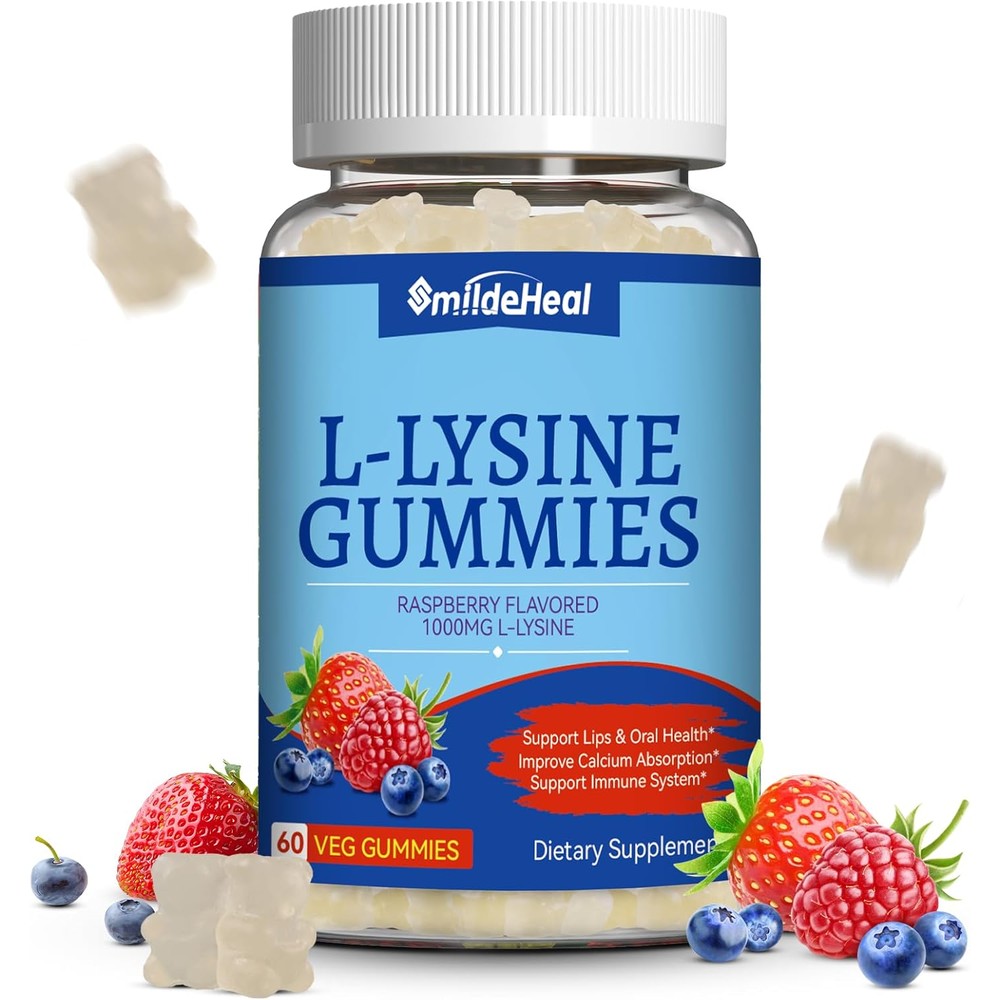 SmildeHeal L-Lysine 1000mg Gummies front bottle view