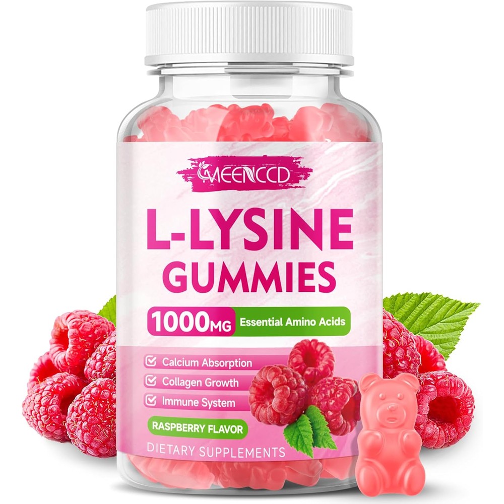 Meenccd L-Lysine 1000mg Gummies front view bottle