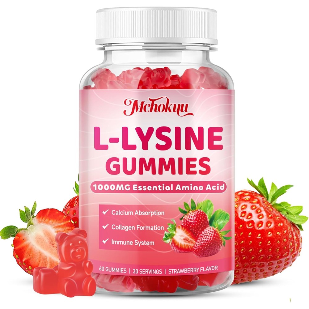 Mchokuu L-Lysine 1000mg gummies front view product bottle
