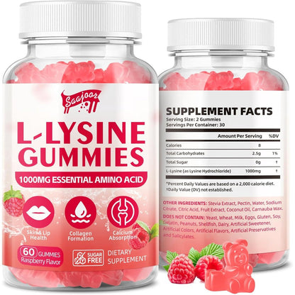 Saajoor L-Lysine 1000mg Gummies bottle front view