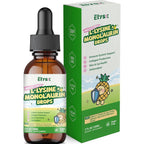 Elysx L-Lysine Monolaurin Liquid Drops front view amber bottle and box packaging