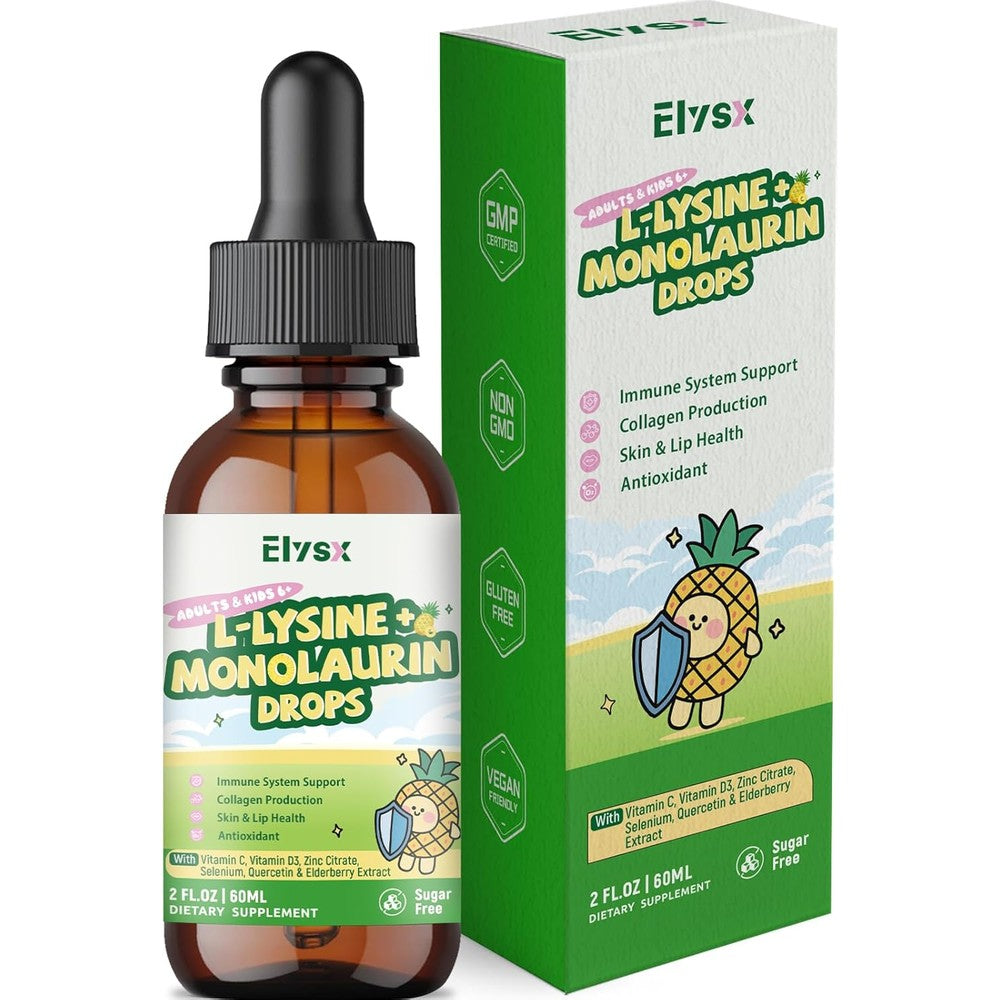Elysx L-Lysine Monolaurin liquid drops front bottle view