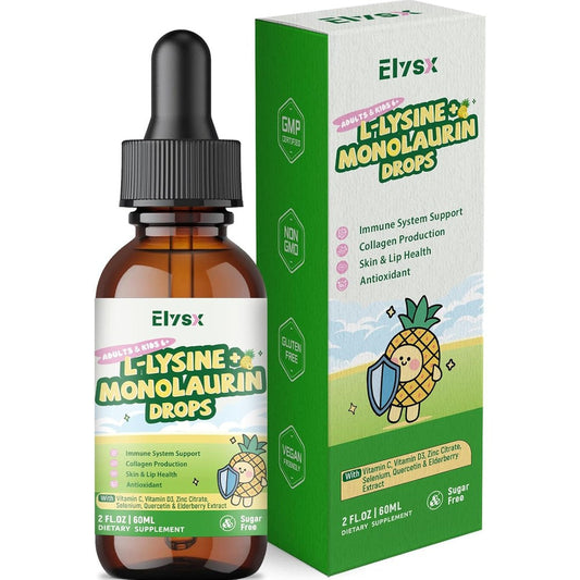 Elysx L-Lysine Monolaurin liquid drops front bottle view