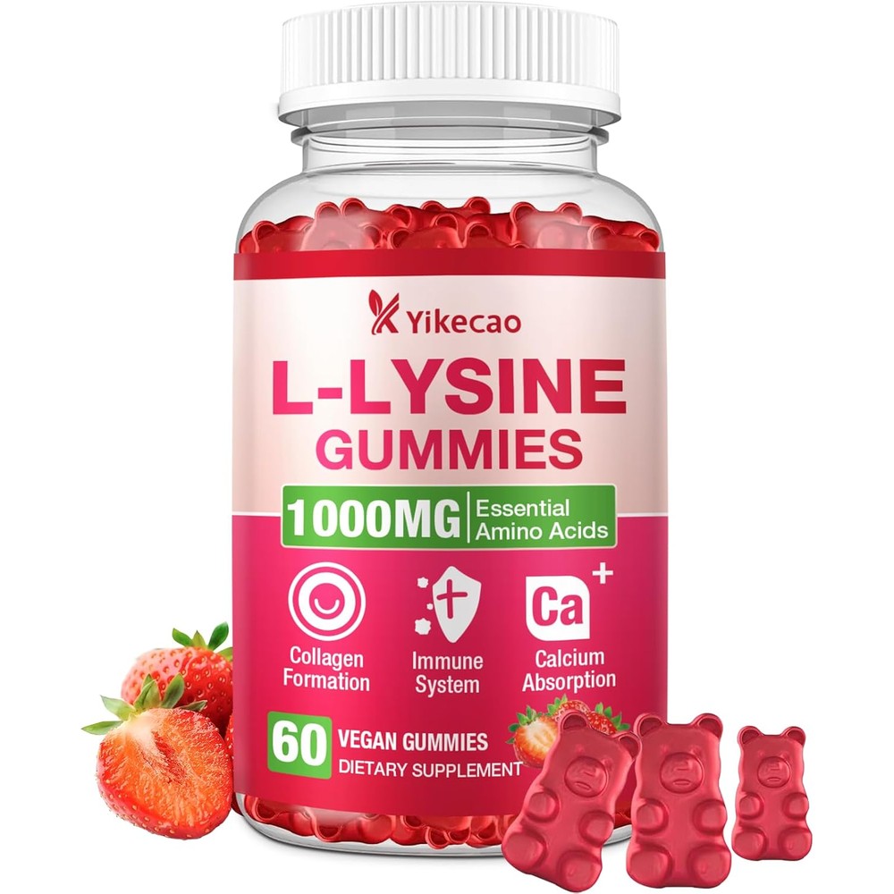 Meenccd Yikecao L-Lysine 1000mg Gummies front bottle view