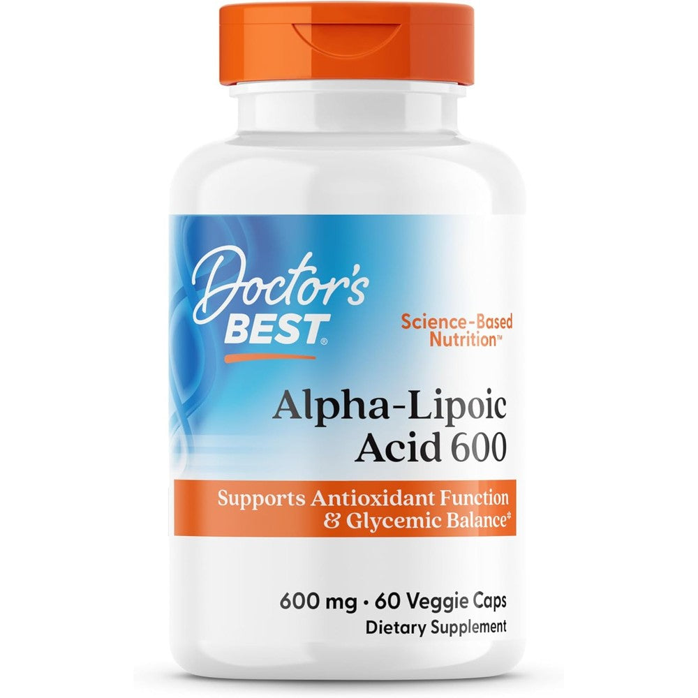 Doctors Best Alpha Lipoic Acid 600mg front view bottle