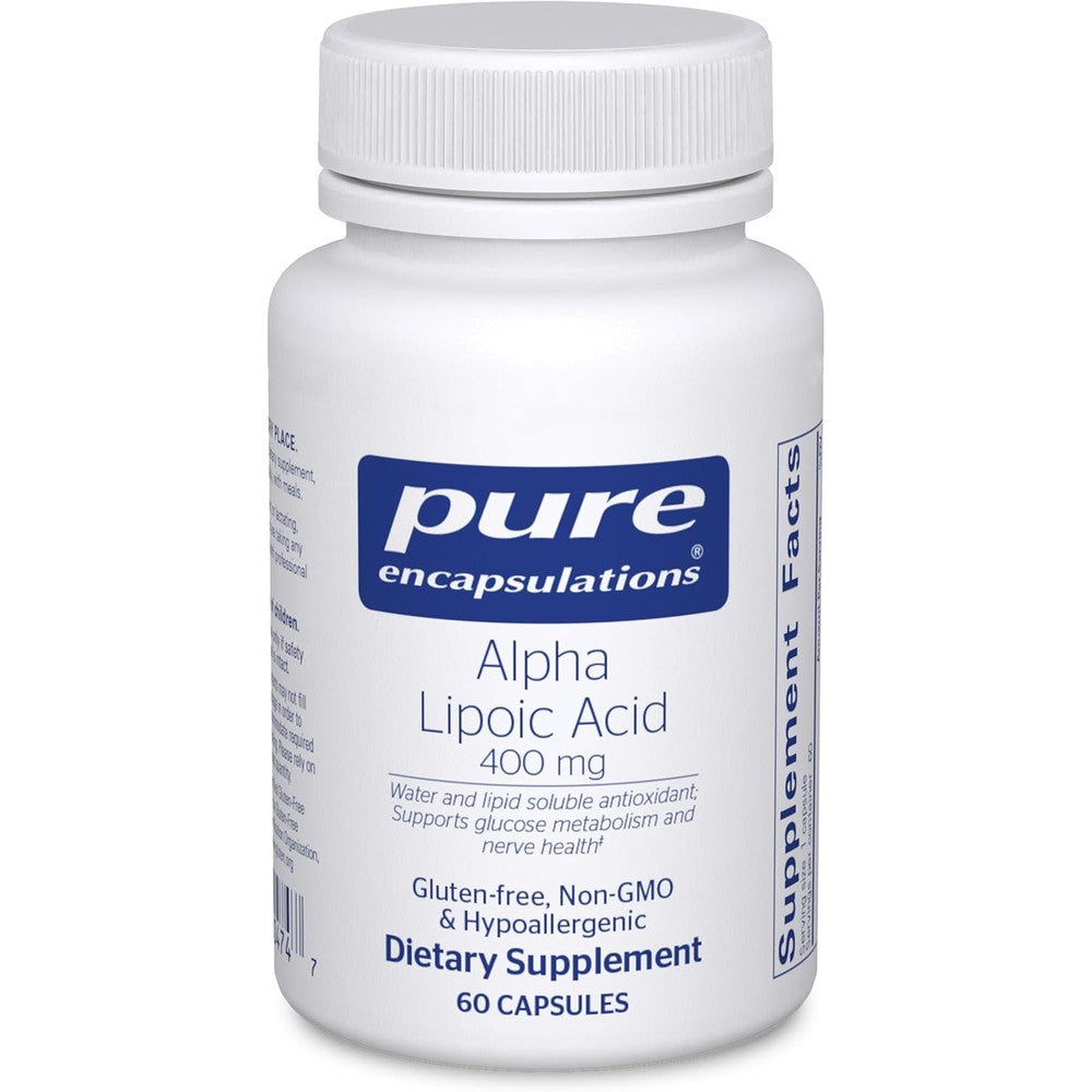 Pure Encapsulations Alpha Lipoic Acid 400 mg bottle front view