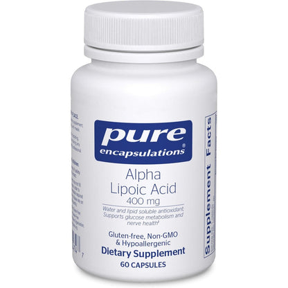 Pure Encapsulations Alpha Lipoic Acid 400 mg bottle front view