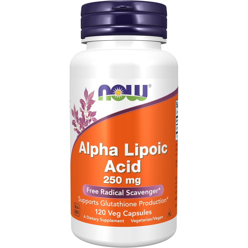 Now Foods Alpha Lipoic Acid 250 mg front bottle view