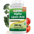 Best Naturals Alpha Lipoic Acid 200 mg 120 Capsules front view bottle