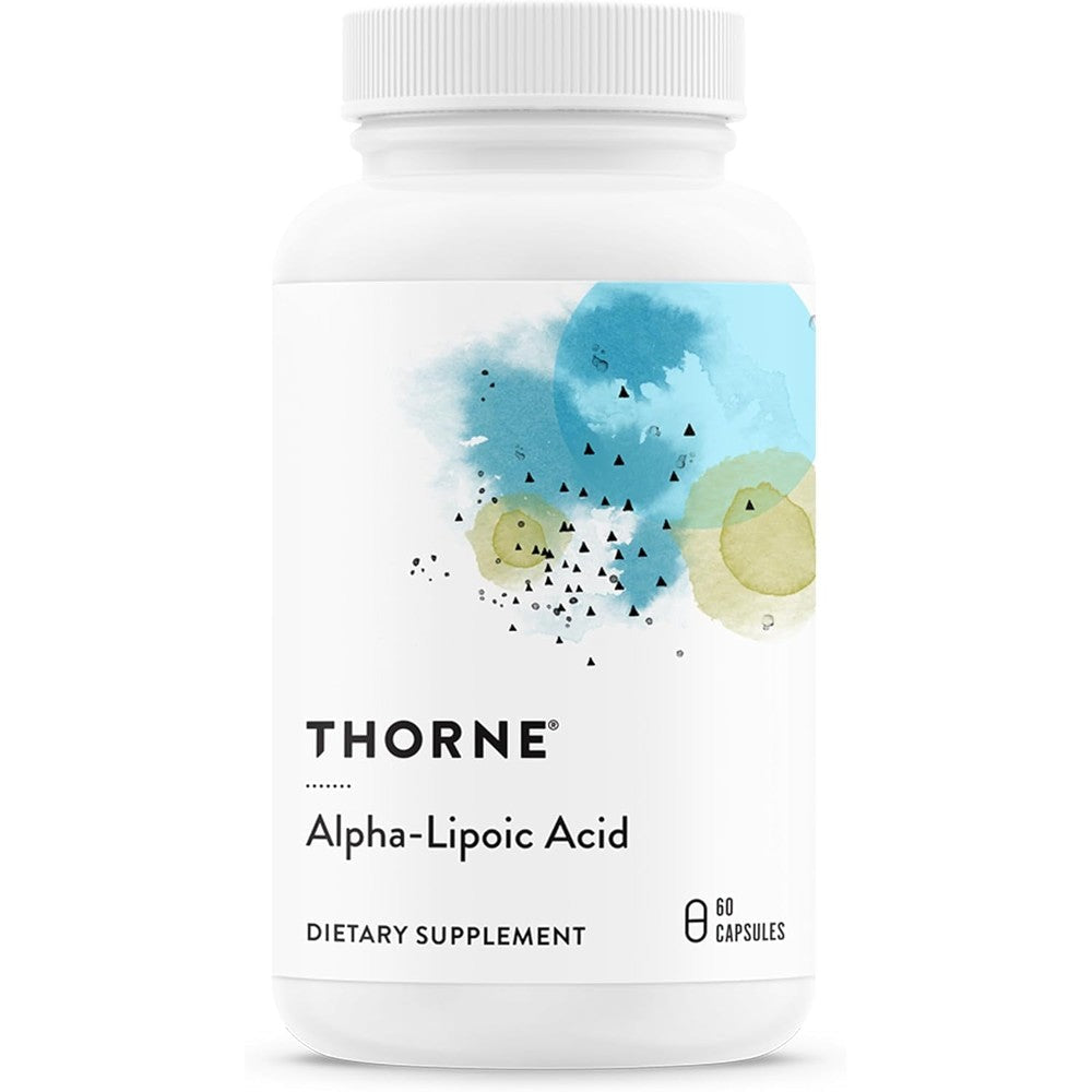 Thorne Alpha Lipoic Acid 300mg bottle front view for antioxidant support