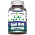 Amazing Nutrition Alpha Lipoic Acid 600mg front view bottle antioxidant supplement