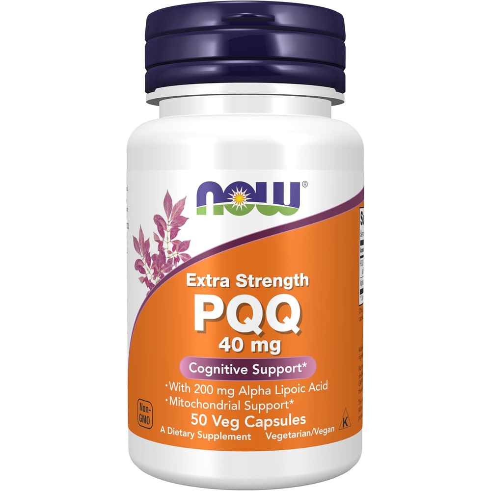 Now Foods PQQ 40mg Extra Strength 50 Veg Capsules front view