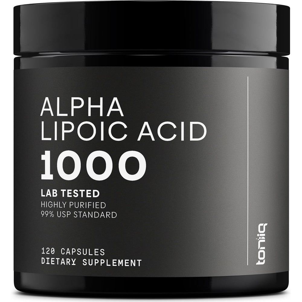 Toniiq 1000mg Ultra High Strength Alpha Lipoic Acid bottle front view