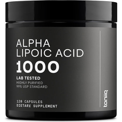 Toniiq 1000mg Ultra High Strength Alpha Lipoic Acid bottle front view