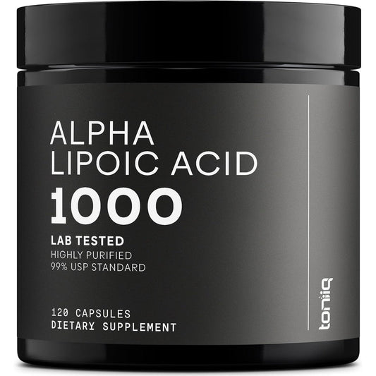 Toniiq 1000mg Ultra High Strength Alpha Lipoic Acid bottle front view