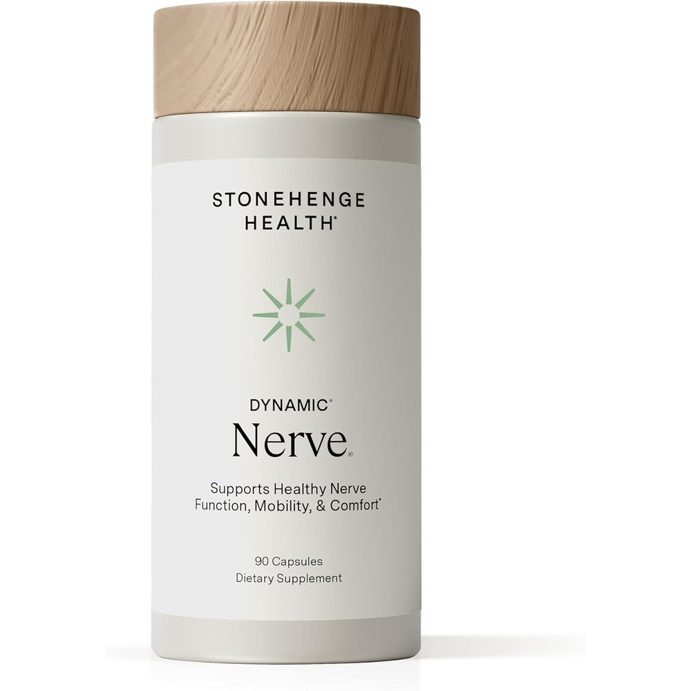 Stonehenge Health Dynamic Nerve Supplement 90 capsules bottle front view for peripheral nerve comfort.
