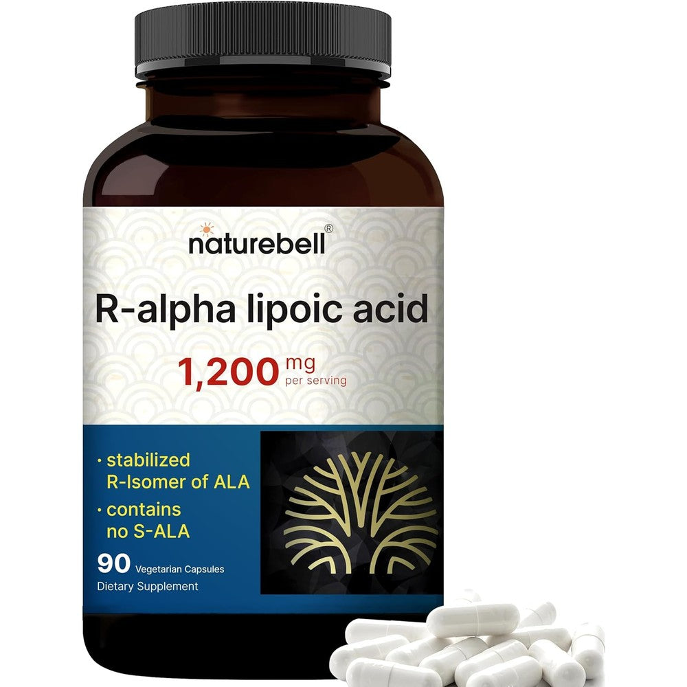NatureBell R-Alpha Lipoic Acid 1200mg front bottle view authentic USA supplement