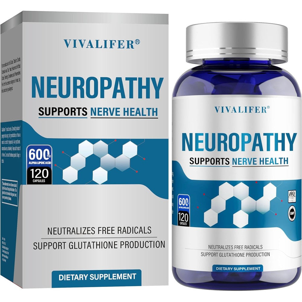 DQQI Nerve Savior for Neuropathy bottle front view showing 120 capsules label.